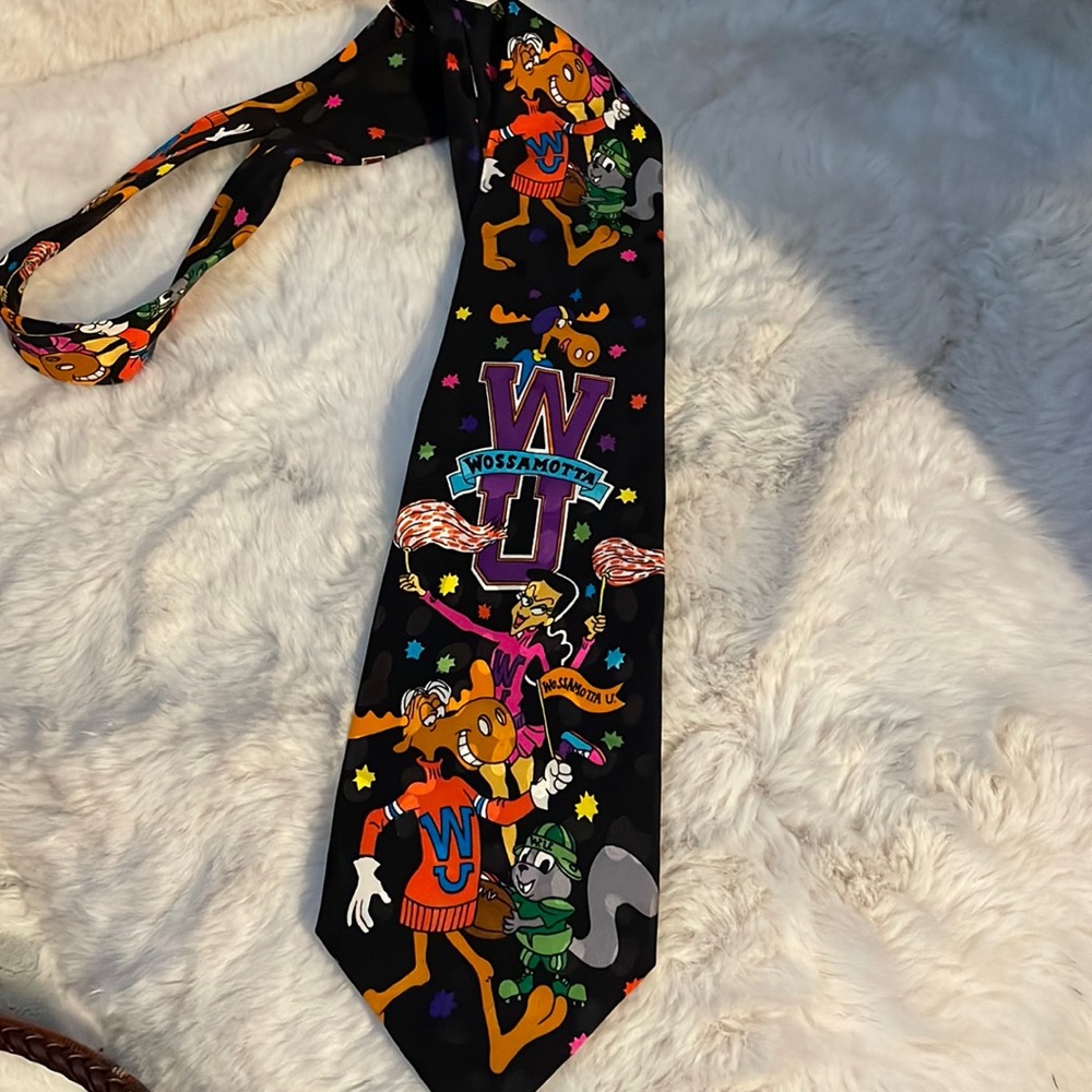 Vintage Rocky and Bullwinkle and Friends Silk Neck Tie. Bolero. 1993